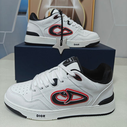 DIOR 26S LOW-TOP SNEAKER IN WHITE AND BLACK CALFSKIN
