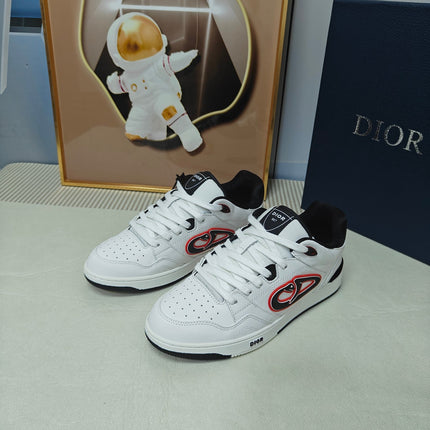DIOR 26S LOW-TOP SNEAKER IN WHITE AND BLACK CALFSKIN