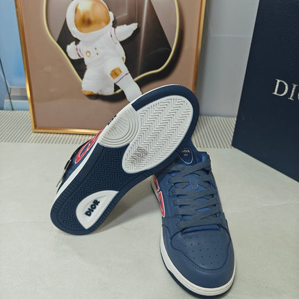 DIOR 26S LOW-TOP SNEAKER IN DARK BLUE CALFSKIN