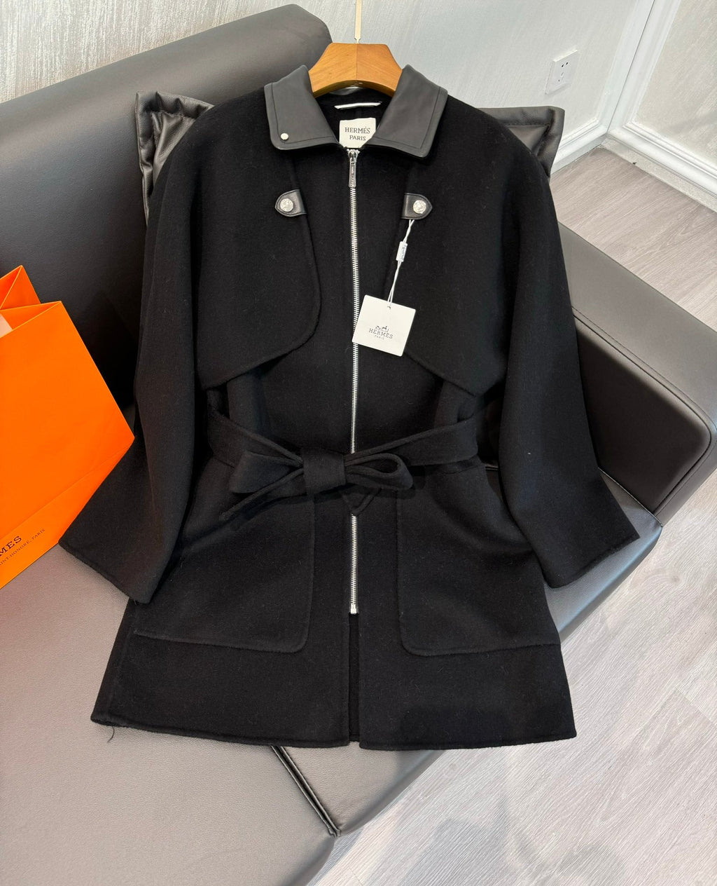 HERMES 25S MID-LENGTH CASHMERE COAT 283