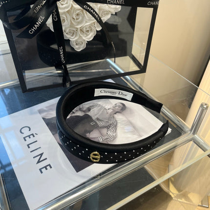 DIOR 26S HEADBAND IN BLACK SILK 500644
