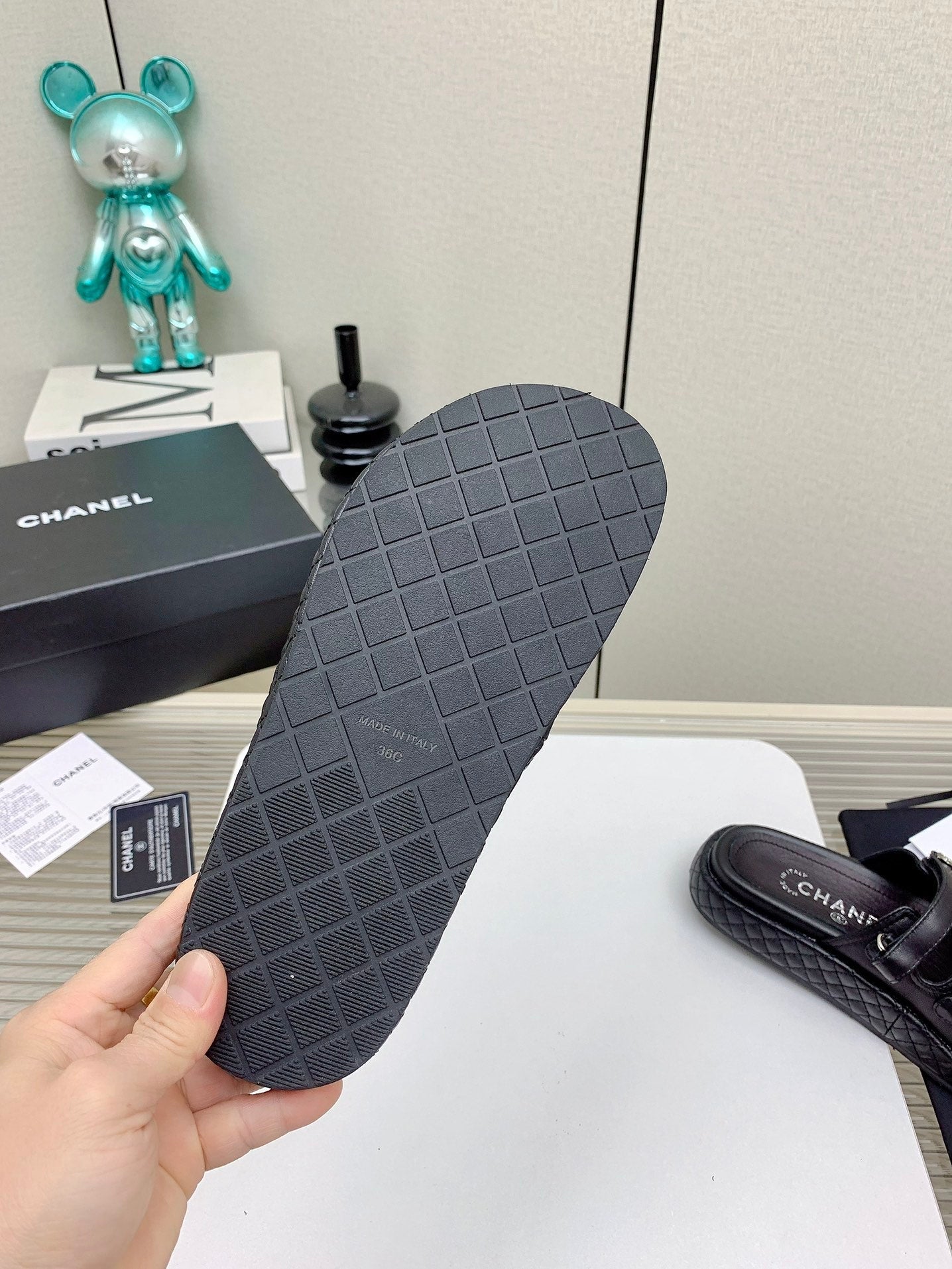DAD SANDALS 3 STRAPS IN BLACK CALFSKIN