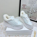 CHLOÉ 26S WEDGE SOLE SNEAKERS IN WHITE CALFSKIN