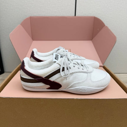 MIUMIU 26S SNEAKERS IN WHITE FABRIC AND SUEDE STYLE 13