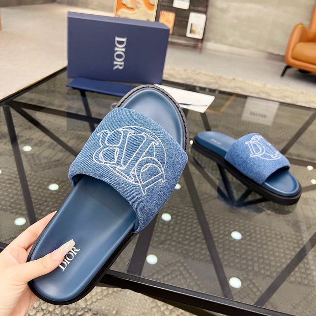 CD AQUA SLIDE SANDAL BLUE DENIM