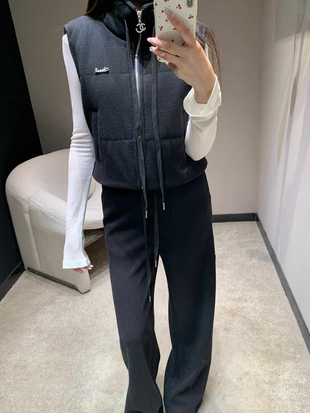 CHANEL 25S KNIT BLAZER AND DRAWSTRING PANTS SET 387
