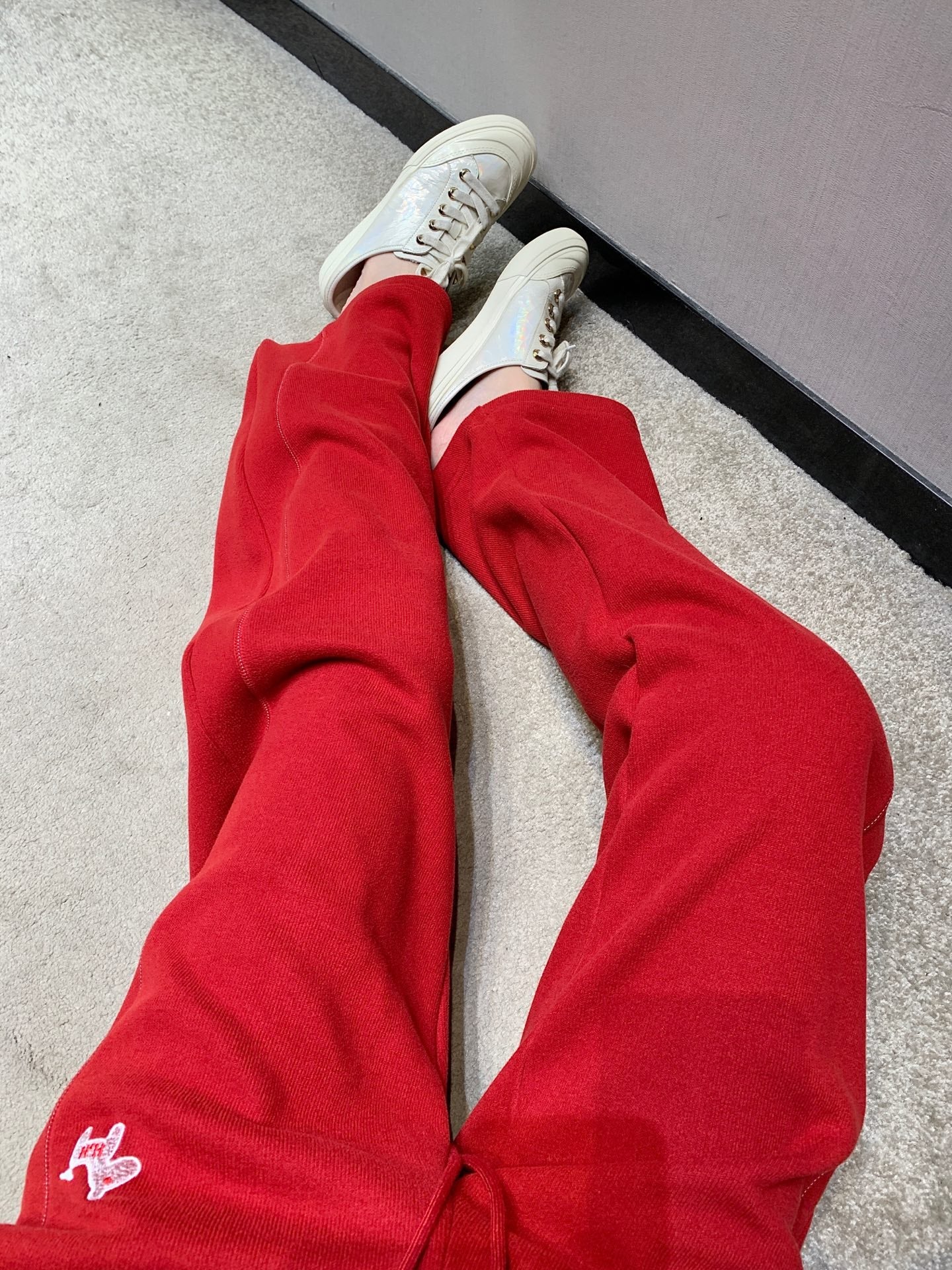 HERMES 25S FLEECE-LINED WIDE-LEG PANTS 441