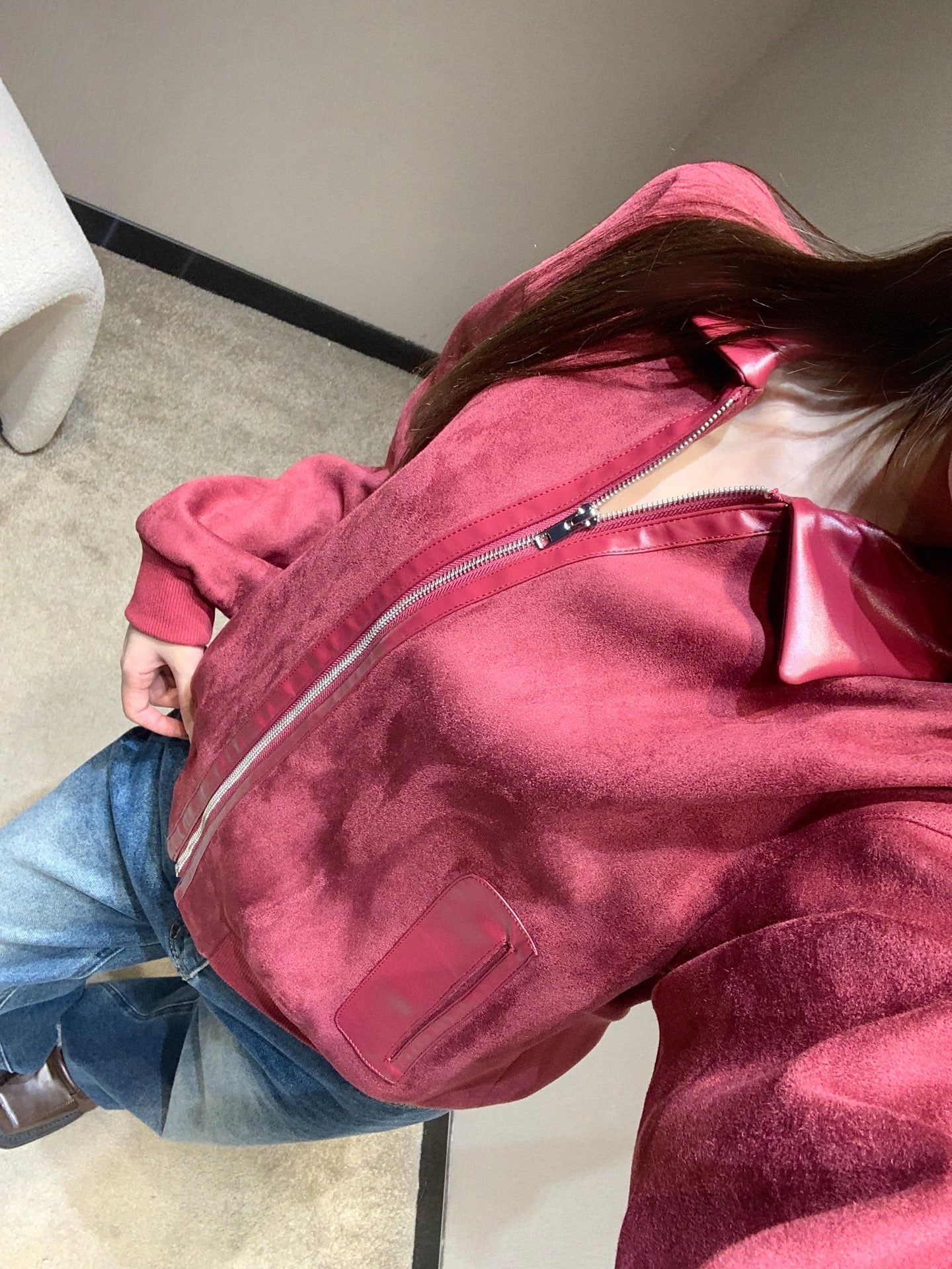HERMES 25S SUEDE JACKET 385