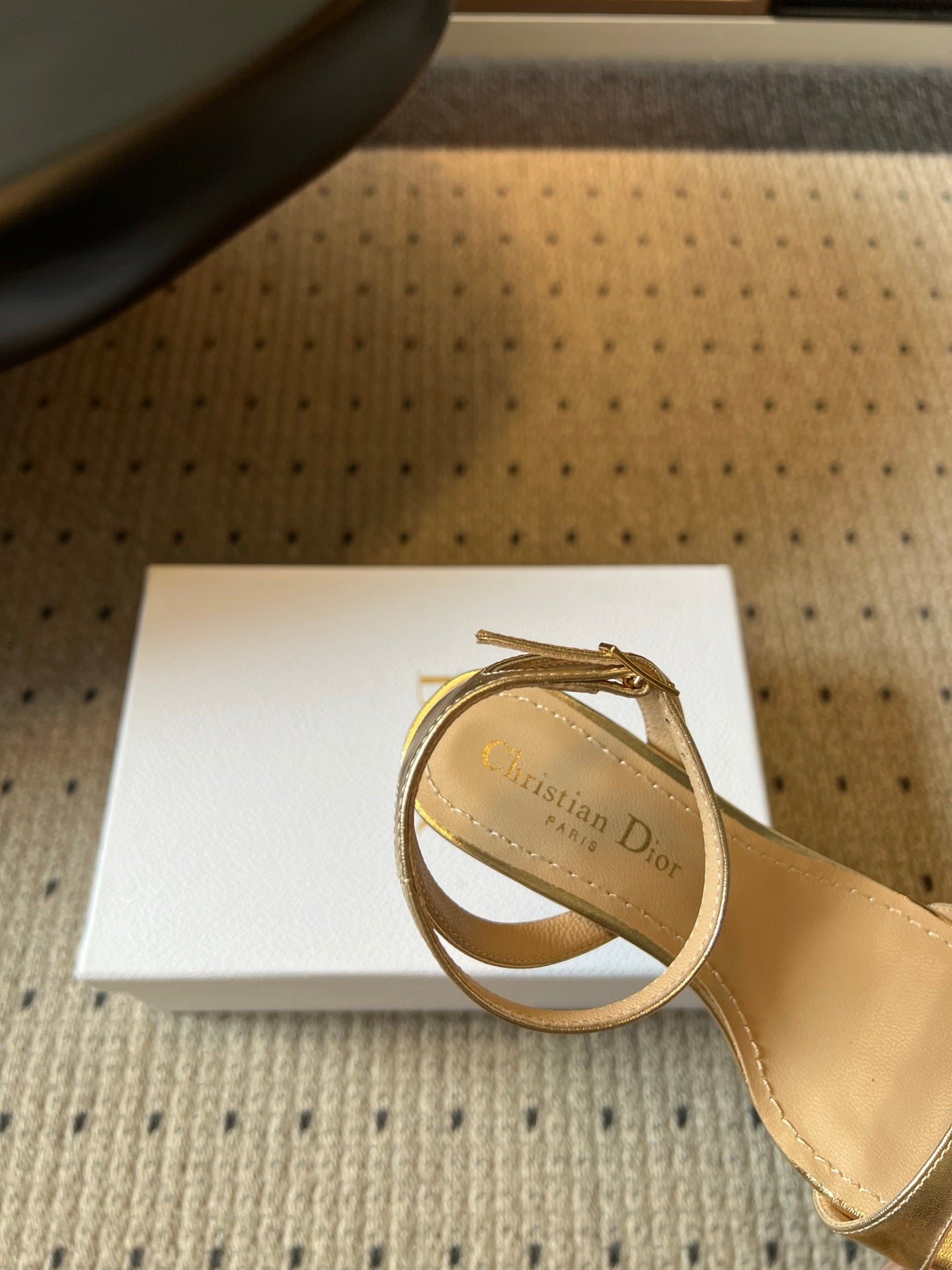 DIOR 26S CRYSTAL HIGH-HEEL SANDALS 80 MM IN GOLD LAMBSKIN