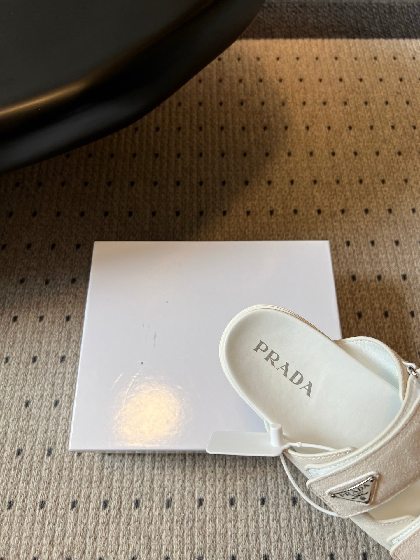 PRADA 26S DOUBLE STRAP SLIDES 35MM IN IVORY WHITE SUEDE
