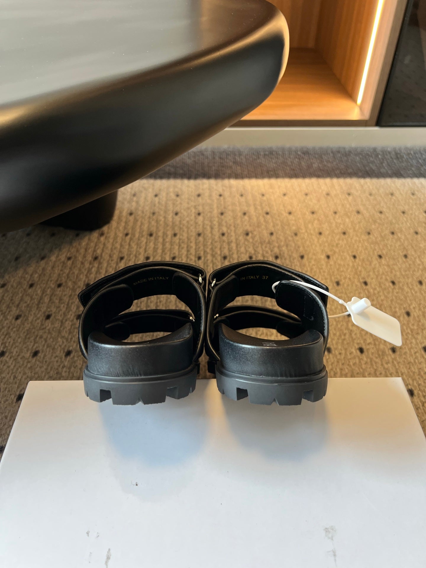 PRADA 26S DOUBLE STRAP SLIDES 35MM IN BLACK SUEDE