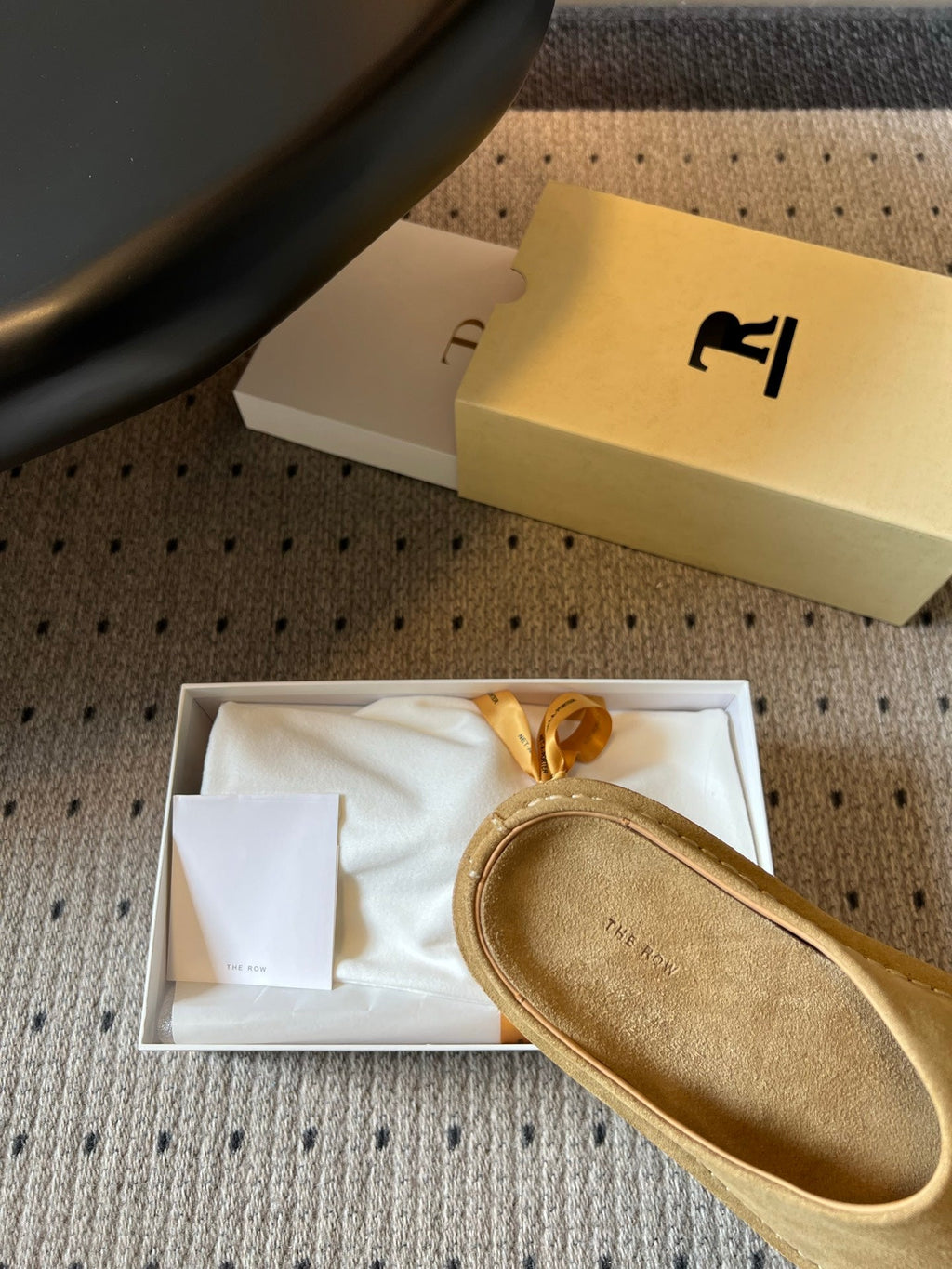 THE ROW 26S OPEN TOE MULES IN SAND BROWN SUEDE