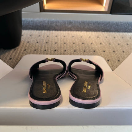 YSL 26S BABYLONE FLAT MULES IN LIGHT PURPLE LAMBSKIN