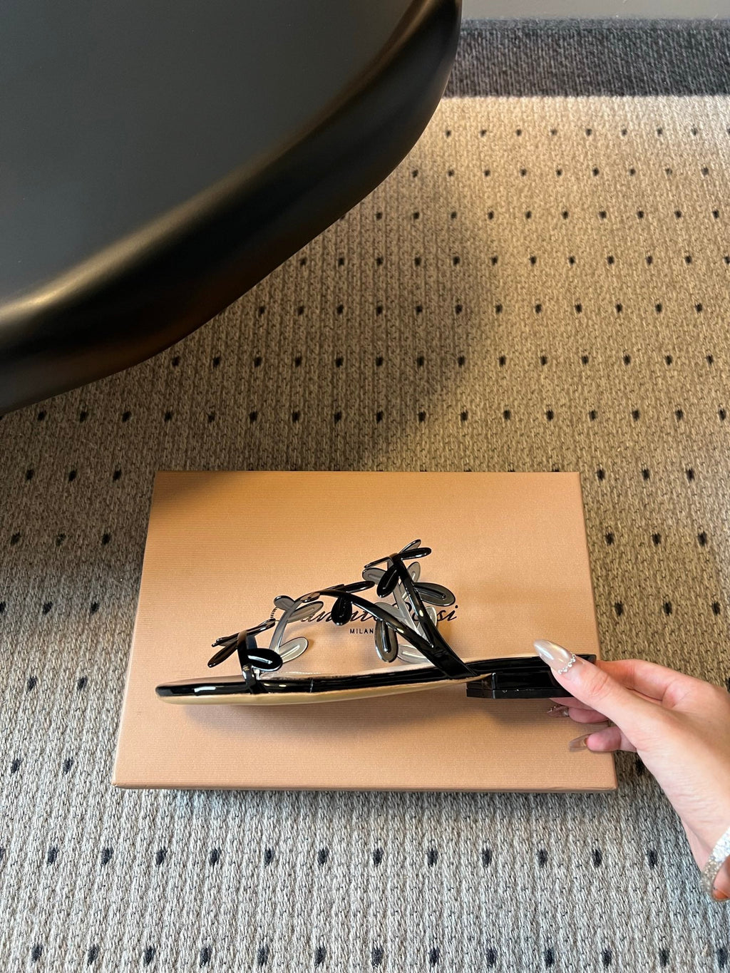 GIANVITO ROSSI 26S SANDALS IN BLACK LAMBSKIN