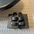 YSL 26S DOUBLE-STRAP SANDALS IN BLACK CALFSKIN