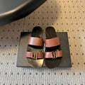 YSL 26S DOUBLE-STRAP SANDALS IN BROWN CALFSKIN