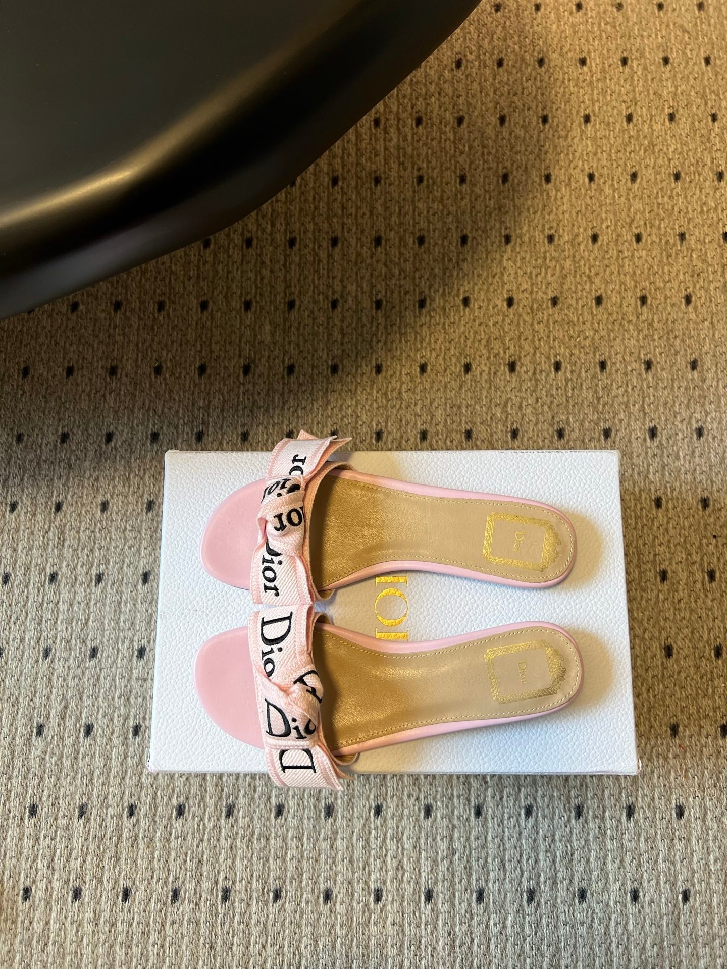 DIOR 26S DWAY SLIDE IN PINK FABRIC AND LAMBSKIN