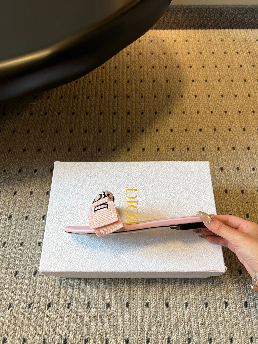 DIOR 26S DWAY SLIDE IN PINK FABRIC AND LAMBSKIN