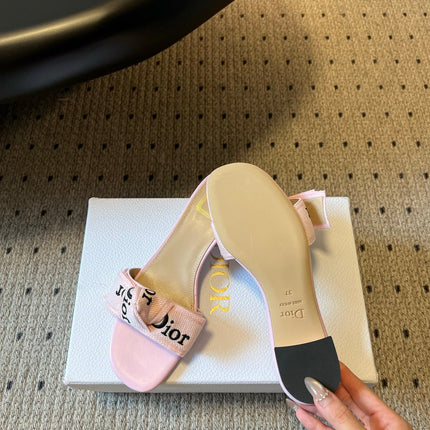 DIOR 26S HIGH-HEEL SANDALS 40 MM IN PINK FABRIC AND LAMBSKIN