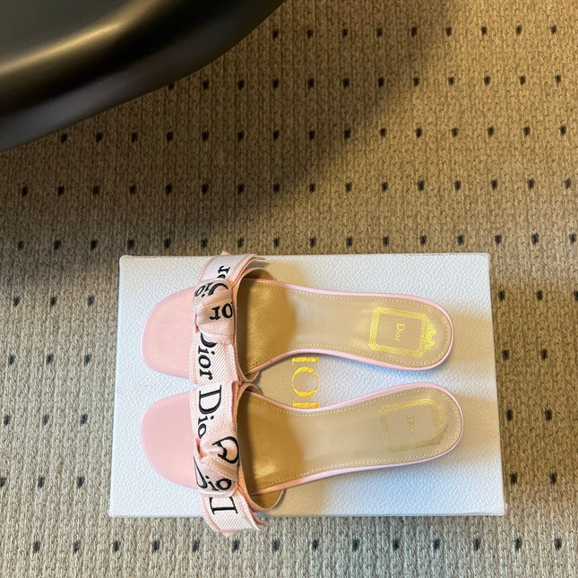 DIOR 26S HIGH-HEEL SANDALS 40 MM IN PINK FABRIC AND LAMBSKIN