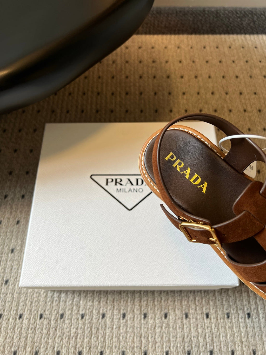PRADA 26S FISHERMAN SANDALS 55MM IN BROWN SUEDE