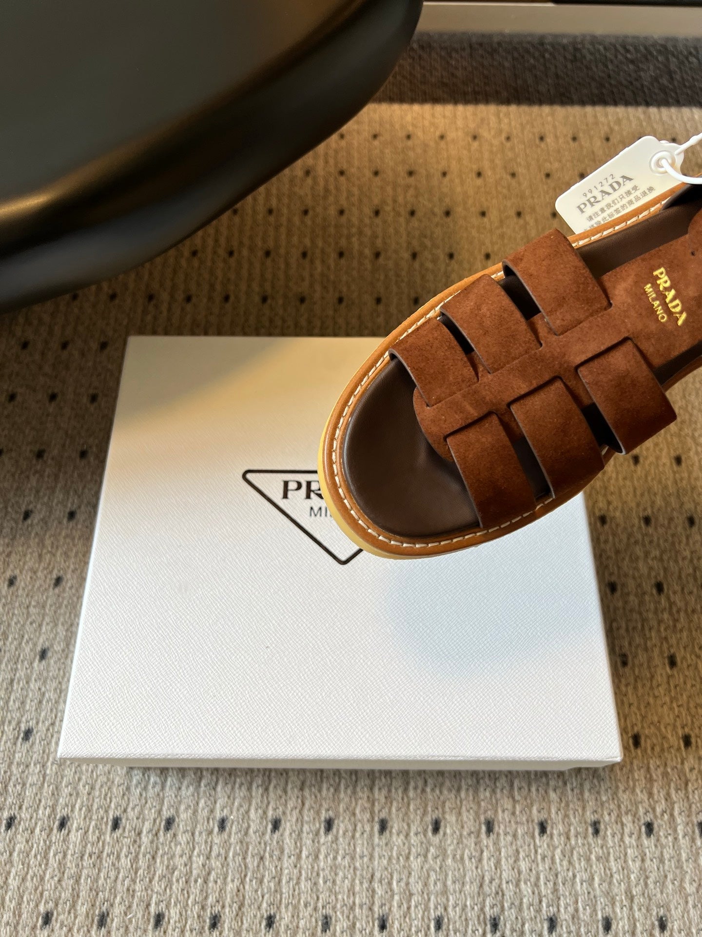 PRADA 26S SANDALS 55MM IN BROWN SUEDE