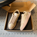 PRADA 26S LACE UP SNEAKERS 40MM IN BEIGE CALFSKIN