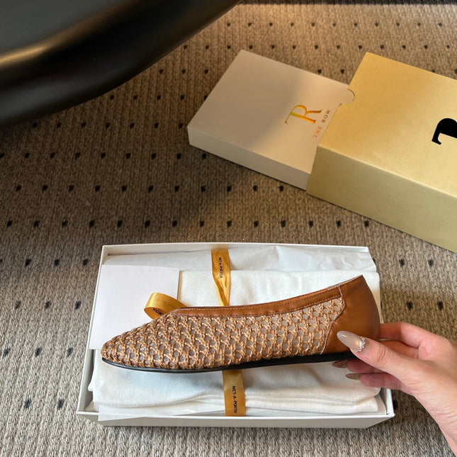 THE ROW 26S BALLET FLATS IN BROWN MESH