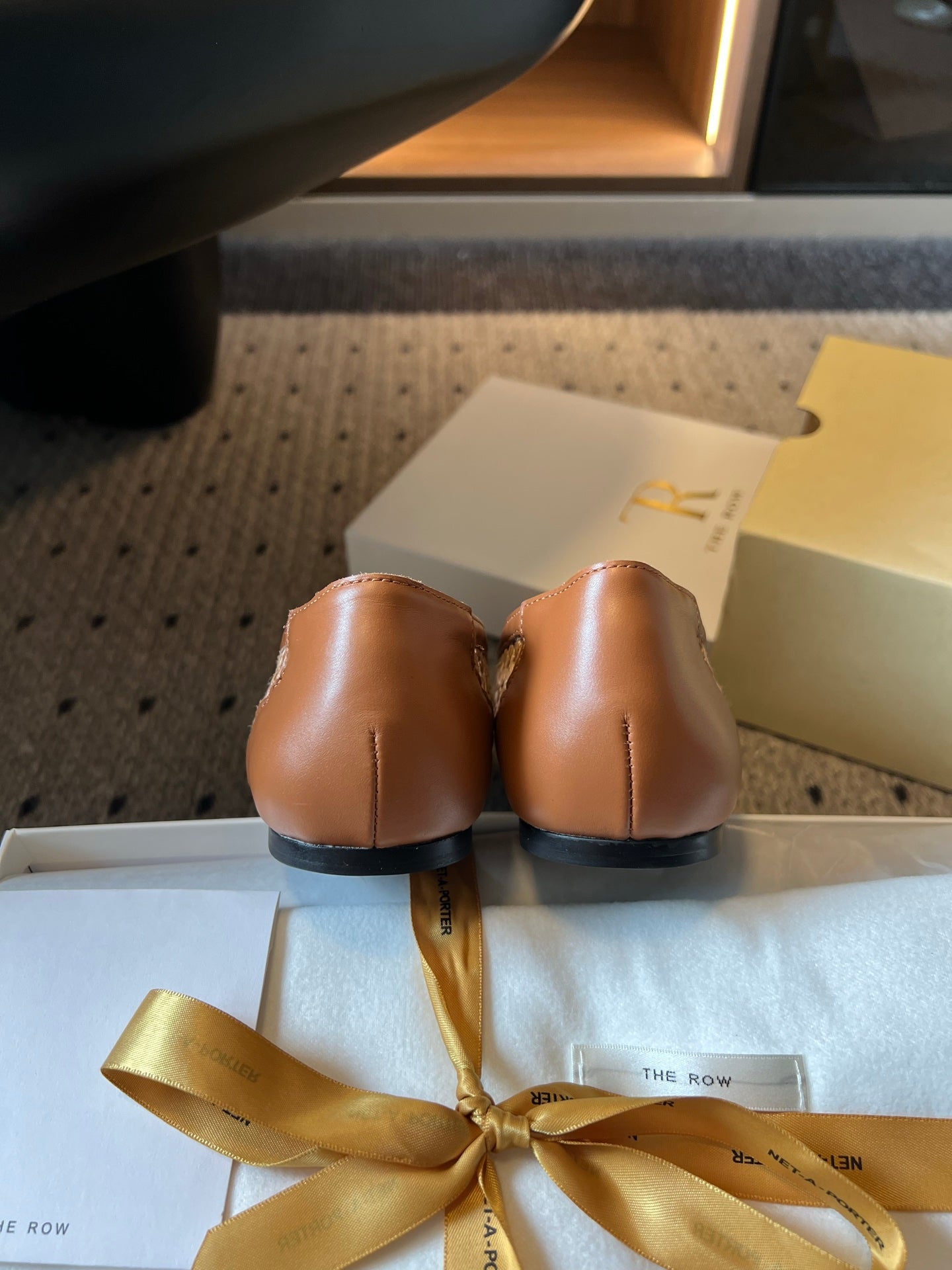 THE ROW 26S BALLET FLATS IN BROWN MESH