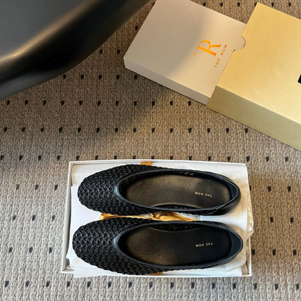 THE ROW 26S BALLET FLATS IN BLACK MESH