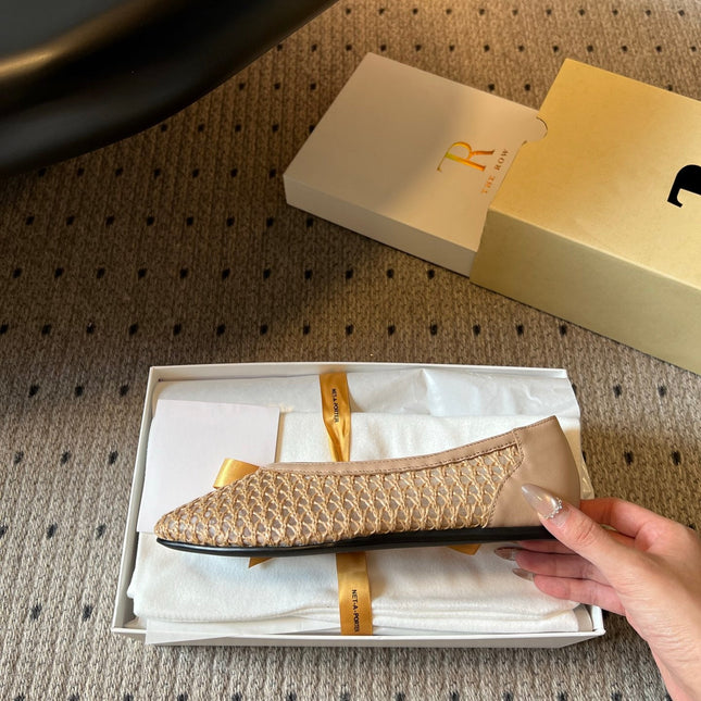 THE ROW 26S BALLET FLATS IN NUDE BEIGE MESH