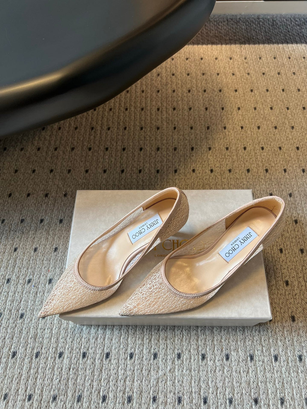 JIMMY CHOO 26S HIGH HEELS 60 MM IN NUDE MESH