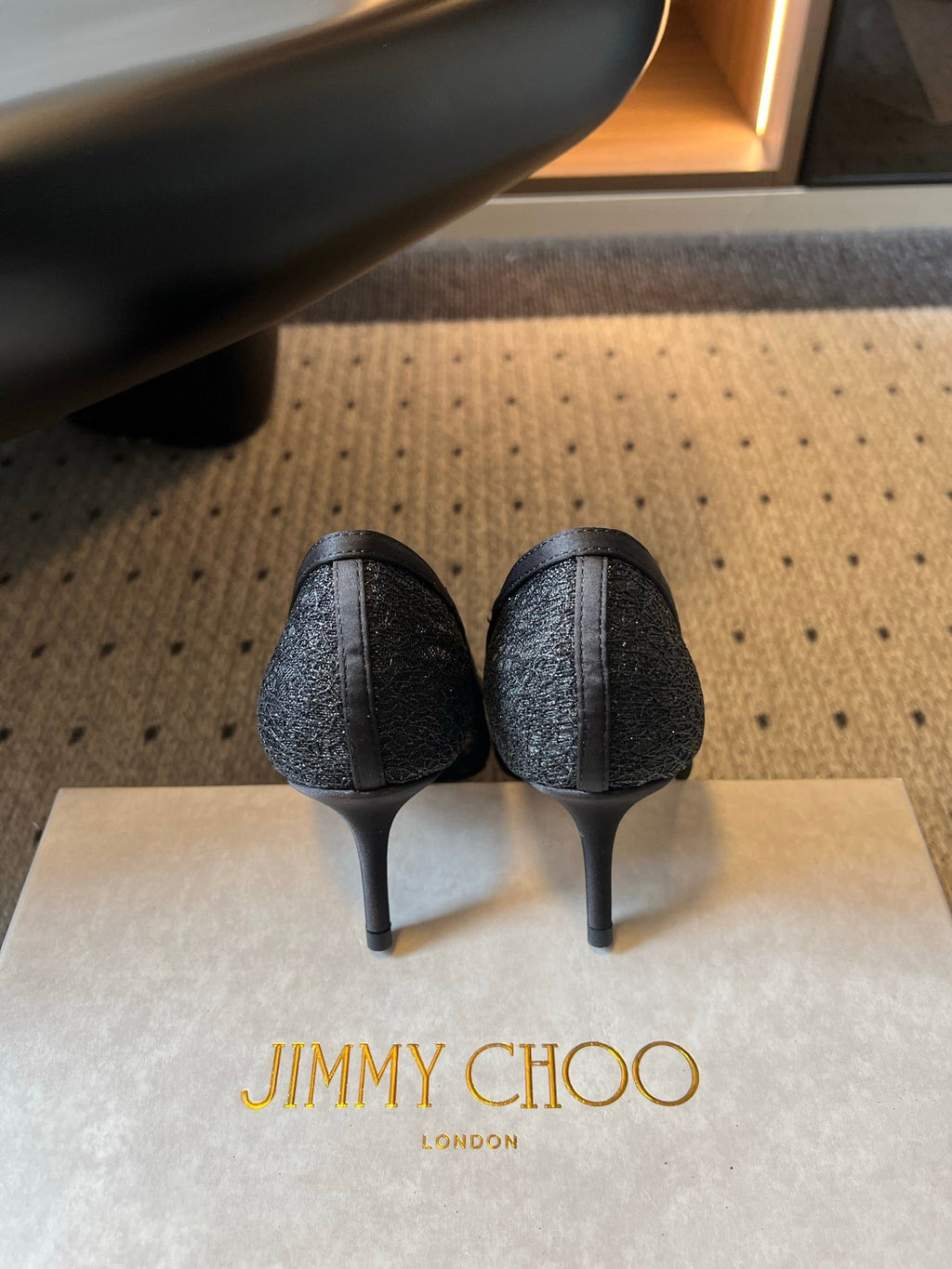JIMMY CHOO 26S HIGH HEELS 60 MM IN BLACK MESH