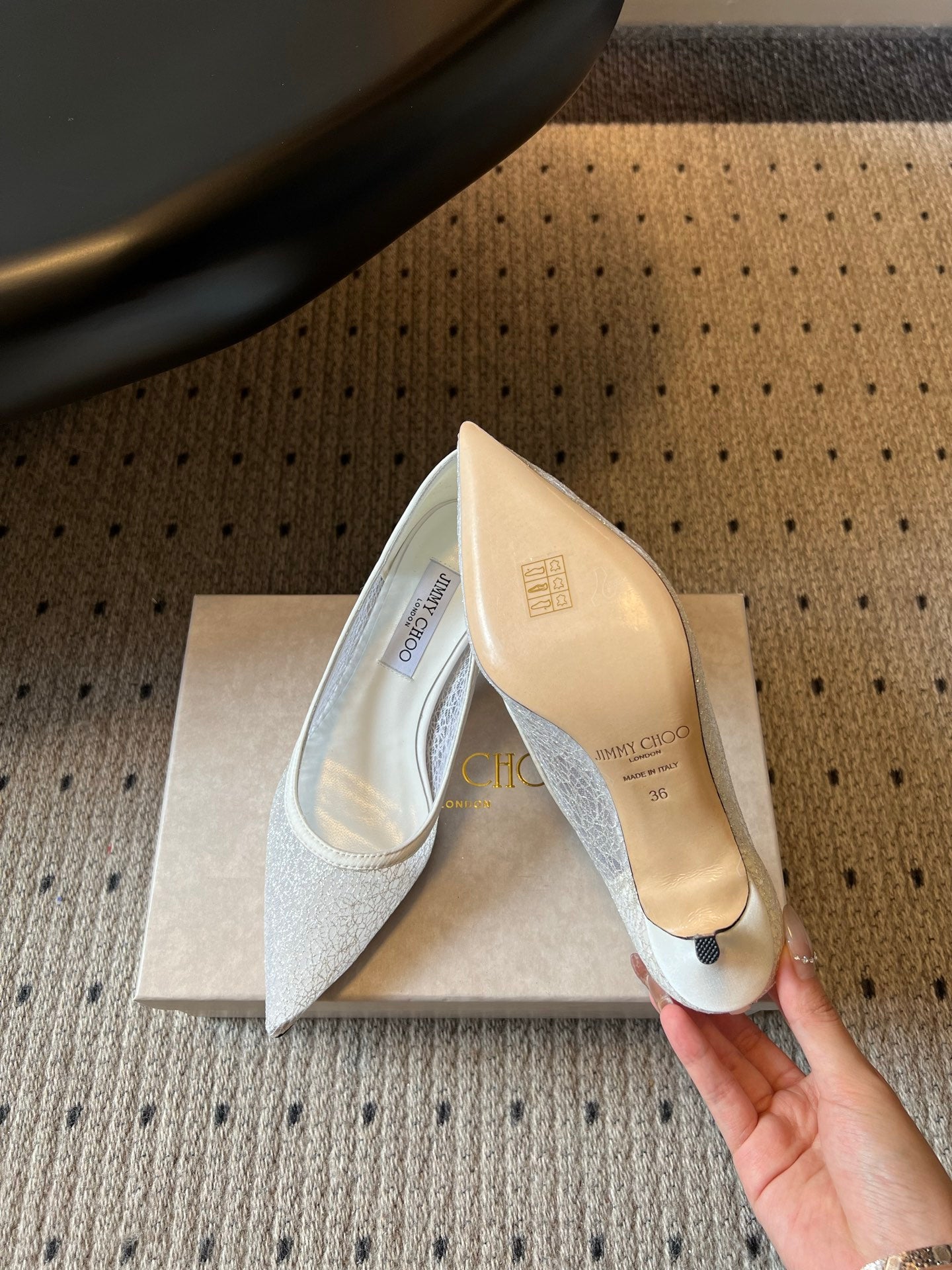 JIMMY CHOO 26S HIGH HEELS 60 MM IN WHITE MESH