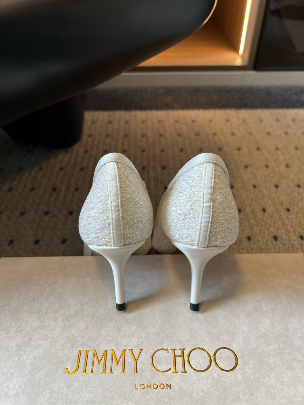 JIMMY CHOO 26S HIGH HEELS 60 MM IN WHITE MESH