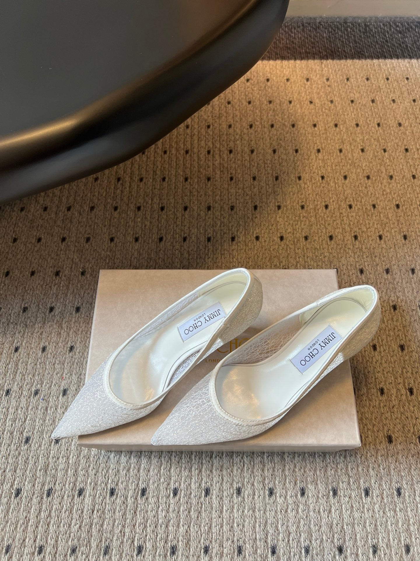 JIMMY CHOO 26S HIGH HEELS 60 MM IN WHITE MESH