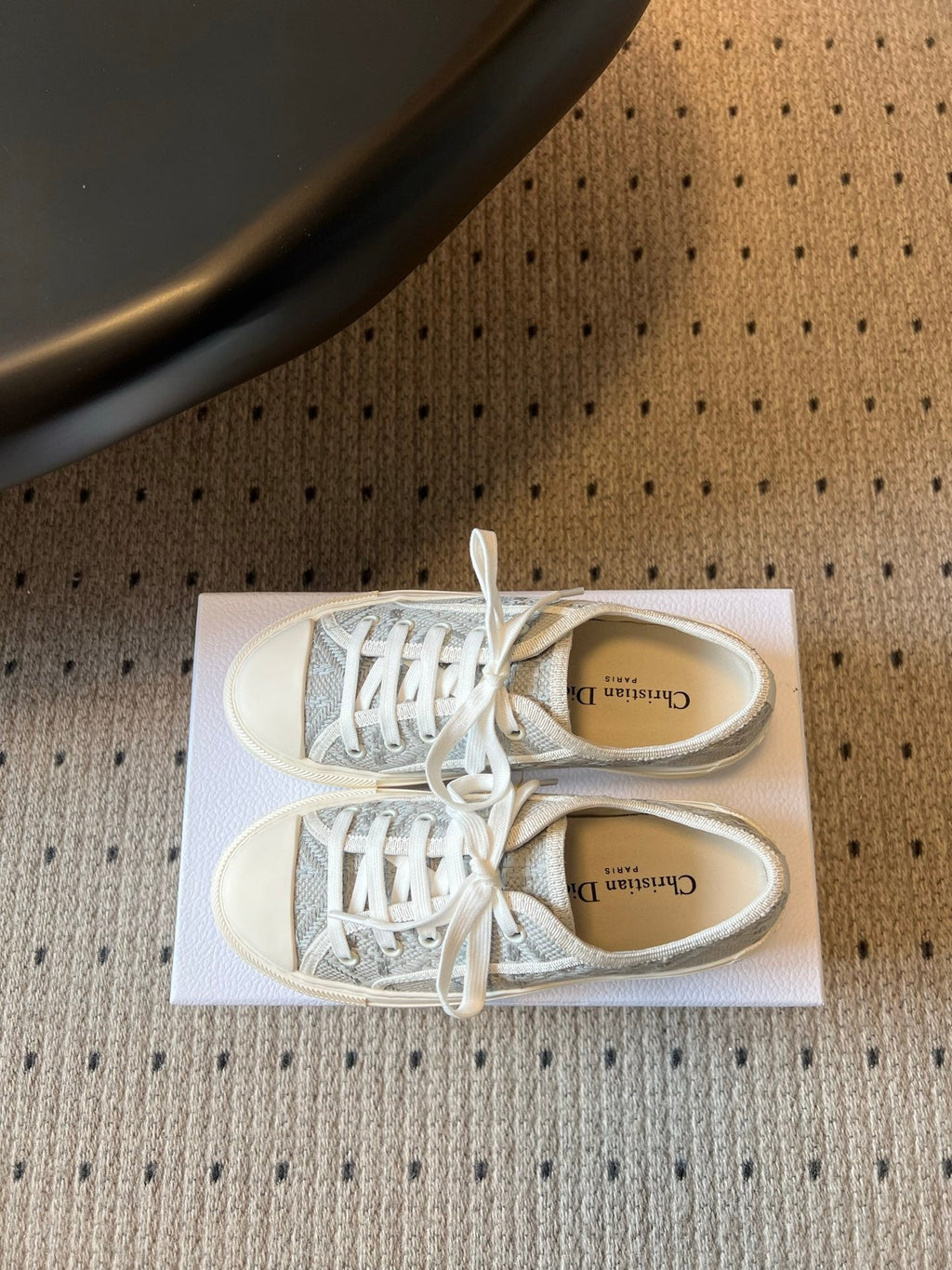 DIOR 26S LOW-TOP SNEAKER 50MM IN BLUE GREY OBLIQUE EMBROIDERED CANVAS
