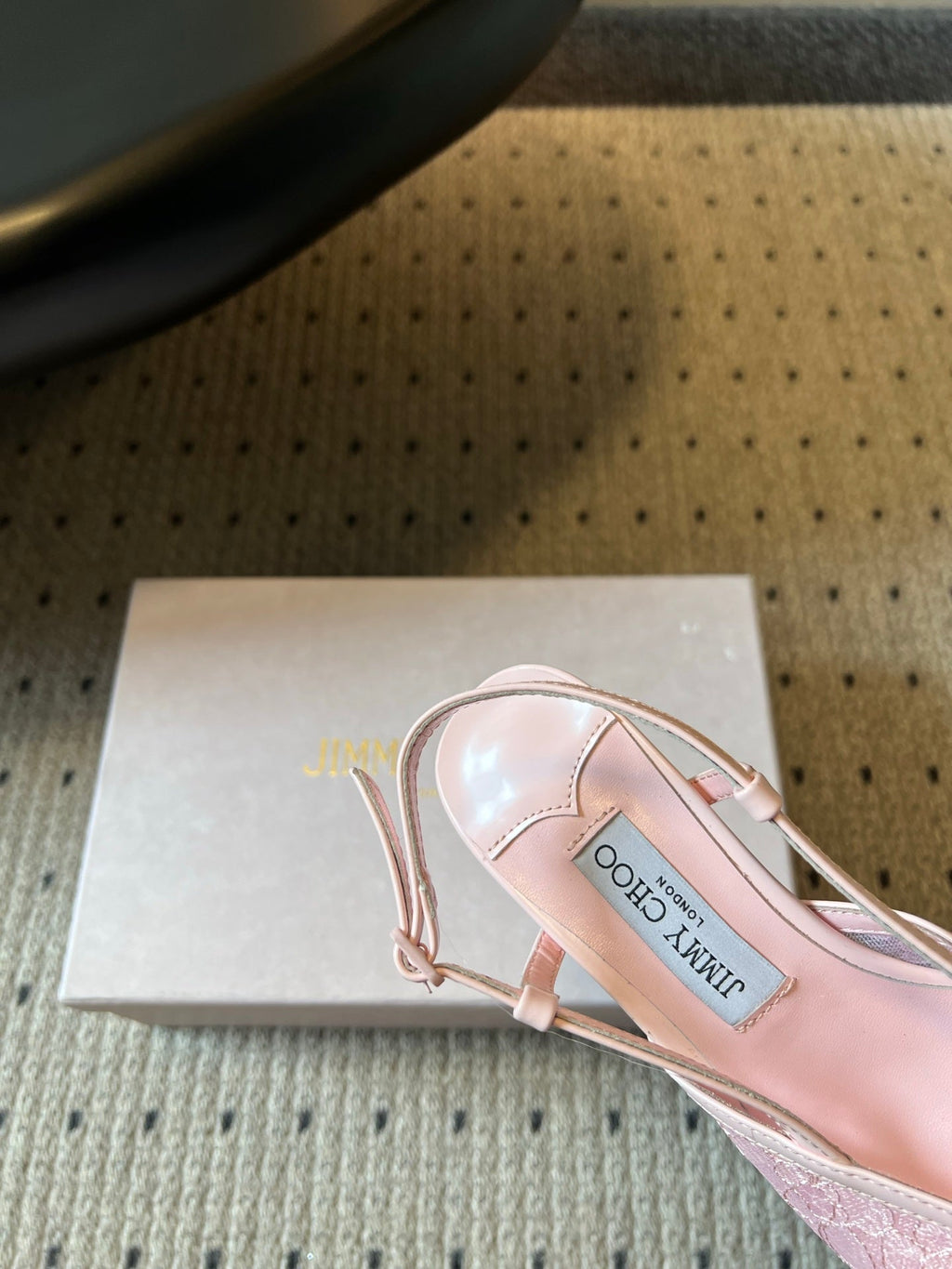 JIMMY CHOO 26S HEELED SLINGSBACKS 50 MM IN BALLET PINK LACE AND CALFSKIN