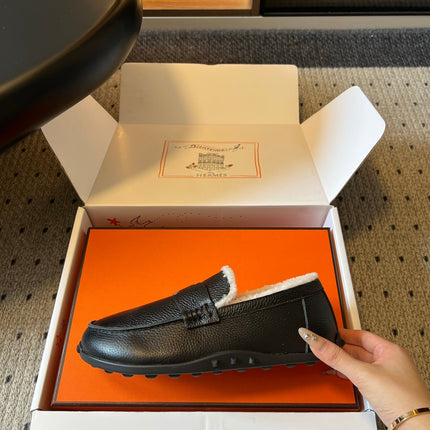 HM 26S DESTIN LOAFERS IN BLACK CALFSKIN