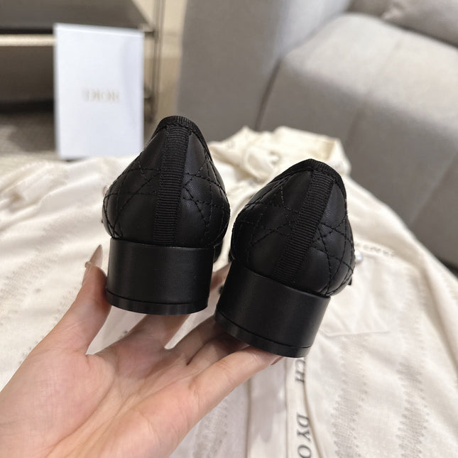 DIOR 26S MARY JANE PUMPS IN BLACK LAMBSKIN PEARL-ADORNED STRAP