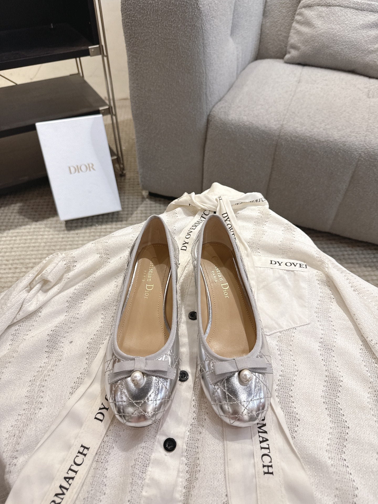 DIOR 26S LOW BLOCK HEEL PUMPS IN SILVER LAMBSKIN