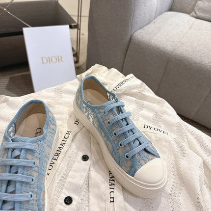 DIOR 26S SNEAKERS IN SKY BLUE OBLIQUE EMBROIDERED MESH