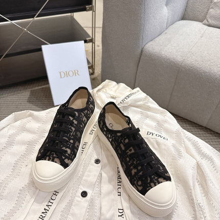 DIOR 26S SNEAKERS IN BLACK OBLIQUE EMBROIDERED MESH