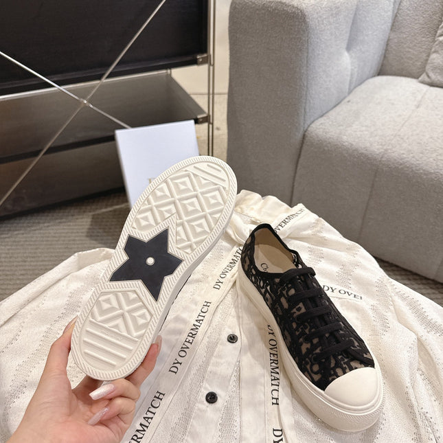 DIOR 26S SNEAKERS IN BLACK OBLIQUE EMBROIDERED MESH