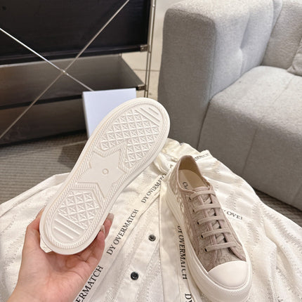DIOR 26S PLATFORM SNEAKERS IN BEIGE OBLIQUE EMBROIDERED MESH