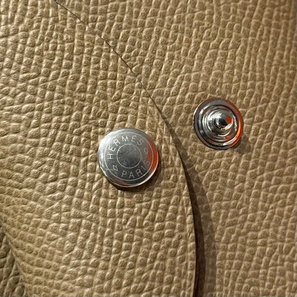 CALVI DUO COMPACT CARD HOLDER IN BEIGE MARFA EPSOM CALFSKIN