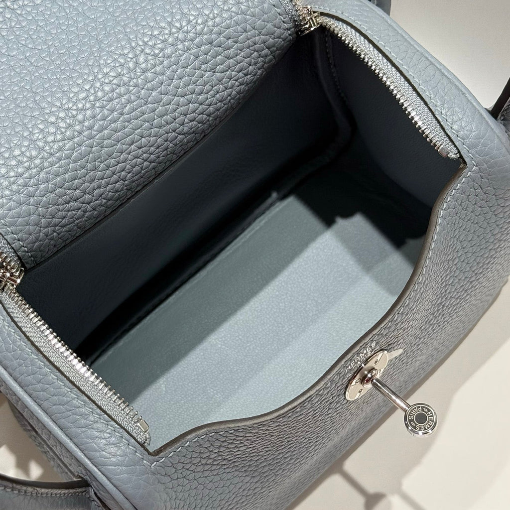 HM MINI LINDY 20 BAG IN BLUE CALFSKIN