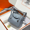 HM MINI LINDY 20 BAG IN BLUE CALFSKIN