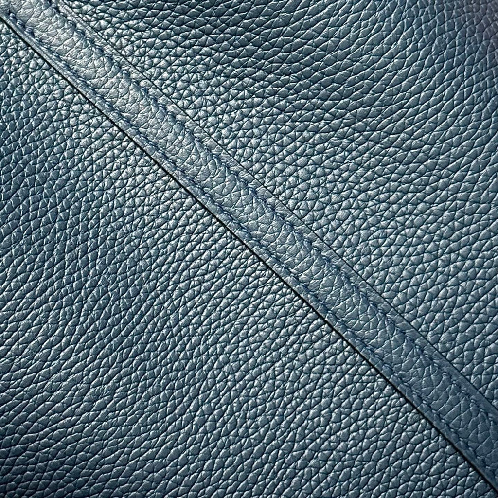 HERMES 25S PICOTIN LOCK 22 IN NAVY BLUE CALFSKIN SILVER HARDWARE