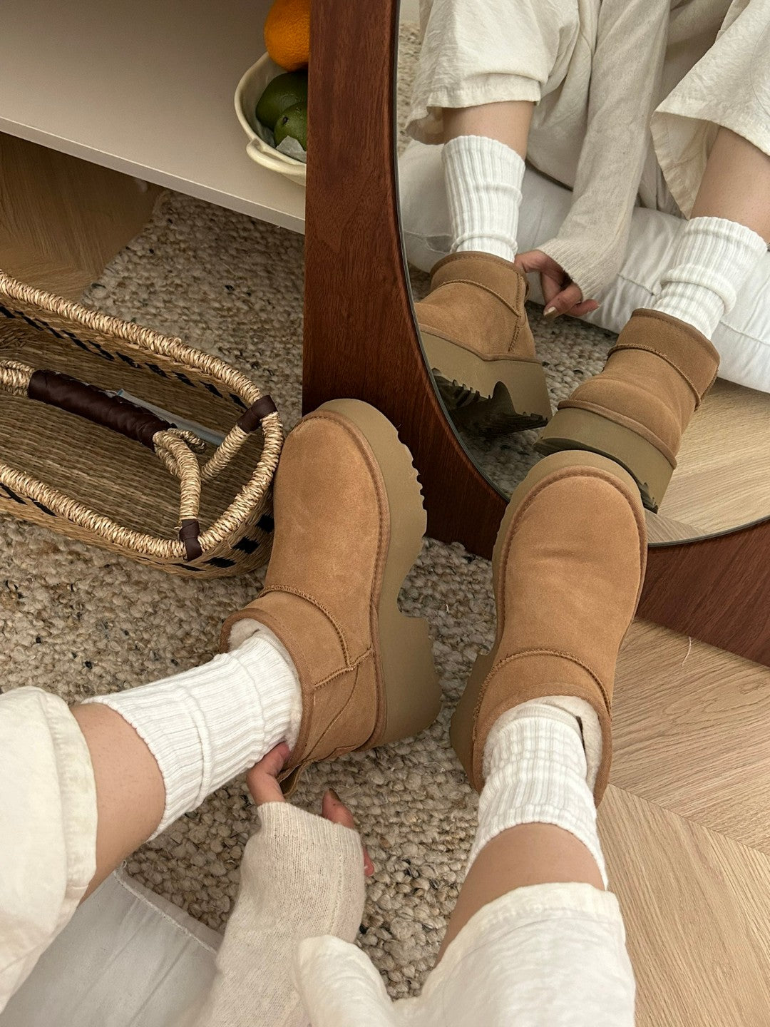 CLASSIC ULTRA MINI PLATFORM IN BRONZE BROWN SUEDE